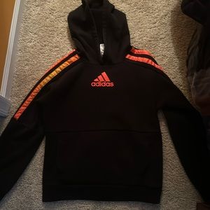 Kids (14/16) black and orange adidas sweatshirt, no stains, barely worn